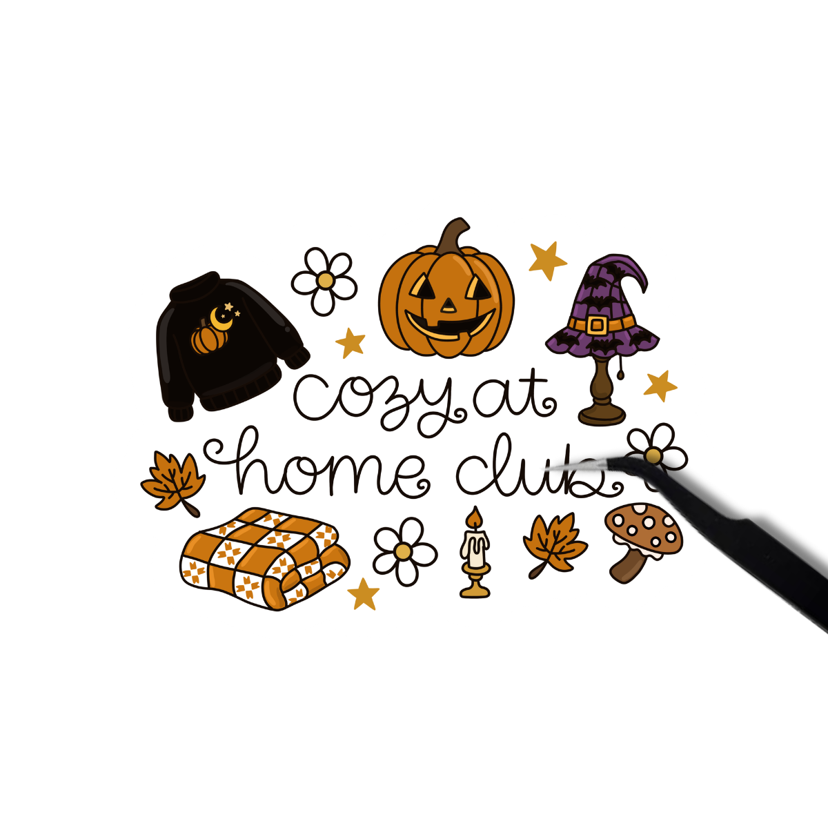 Cozy at home club sticker