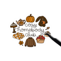 Cozy homebody club sticker