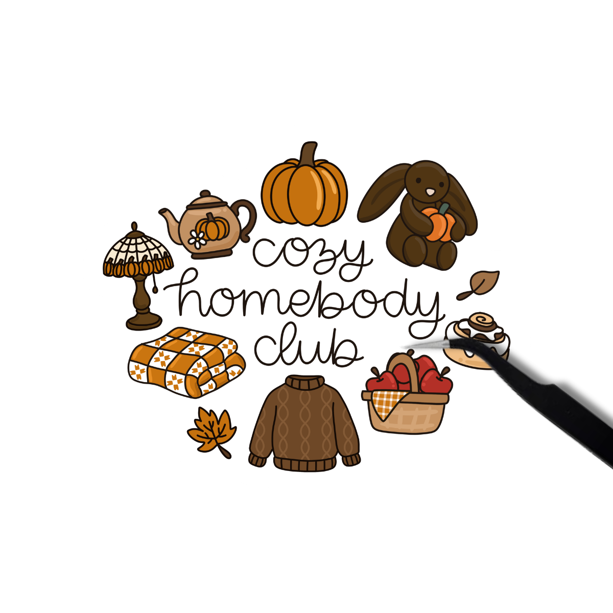 Cozy homebody club sticker
