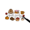Fall girly sticker