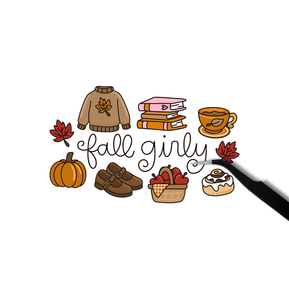 Fall girly sticker