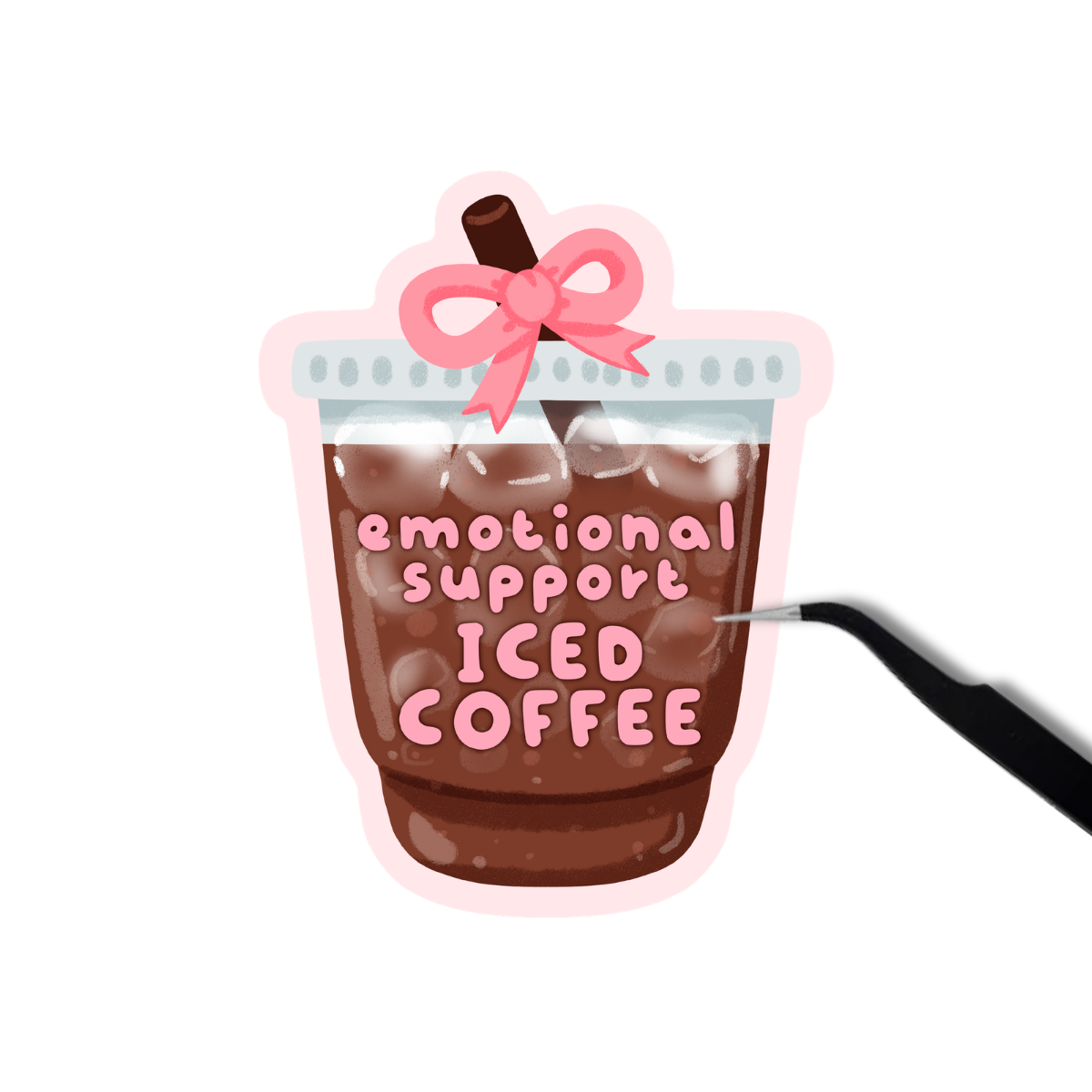 Emotional support iced coffee sticker