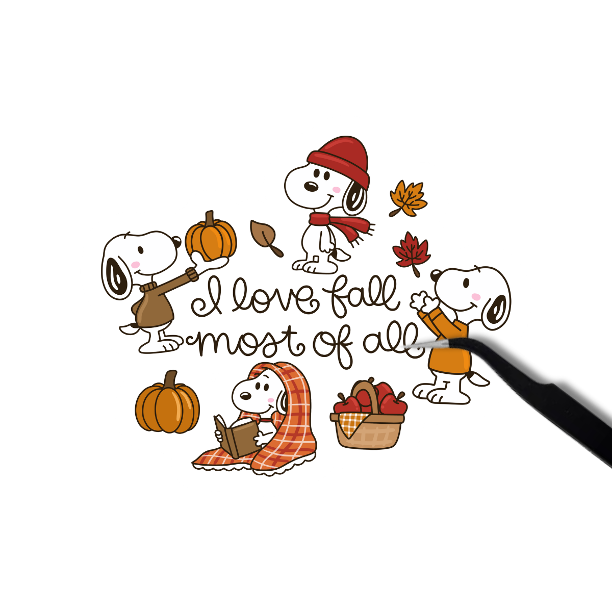 Snoopy I love fall most of all sticker