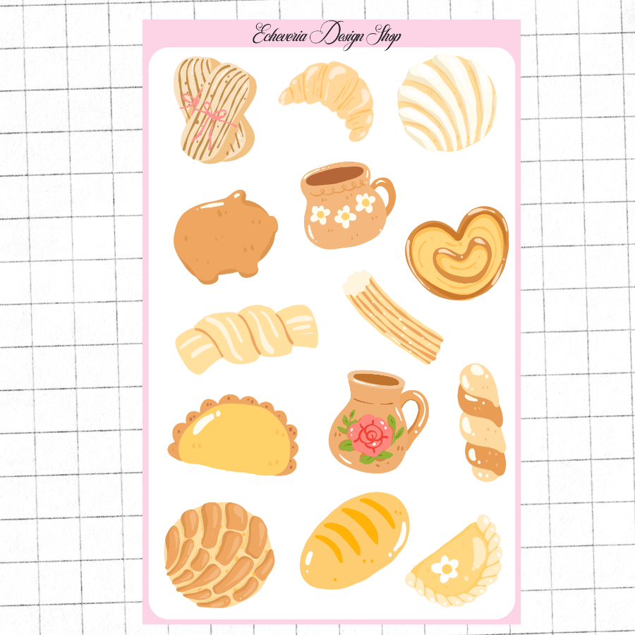 Pan Dulce Clipart Sticker Sheet