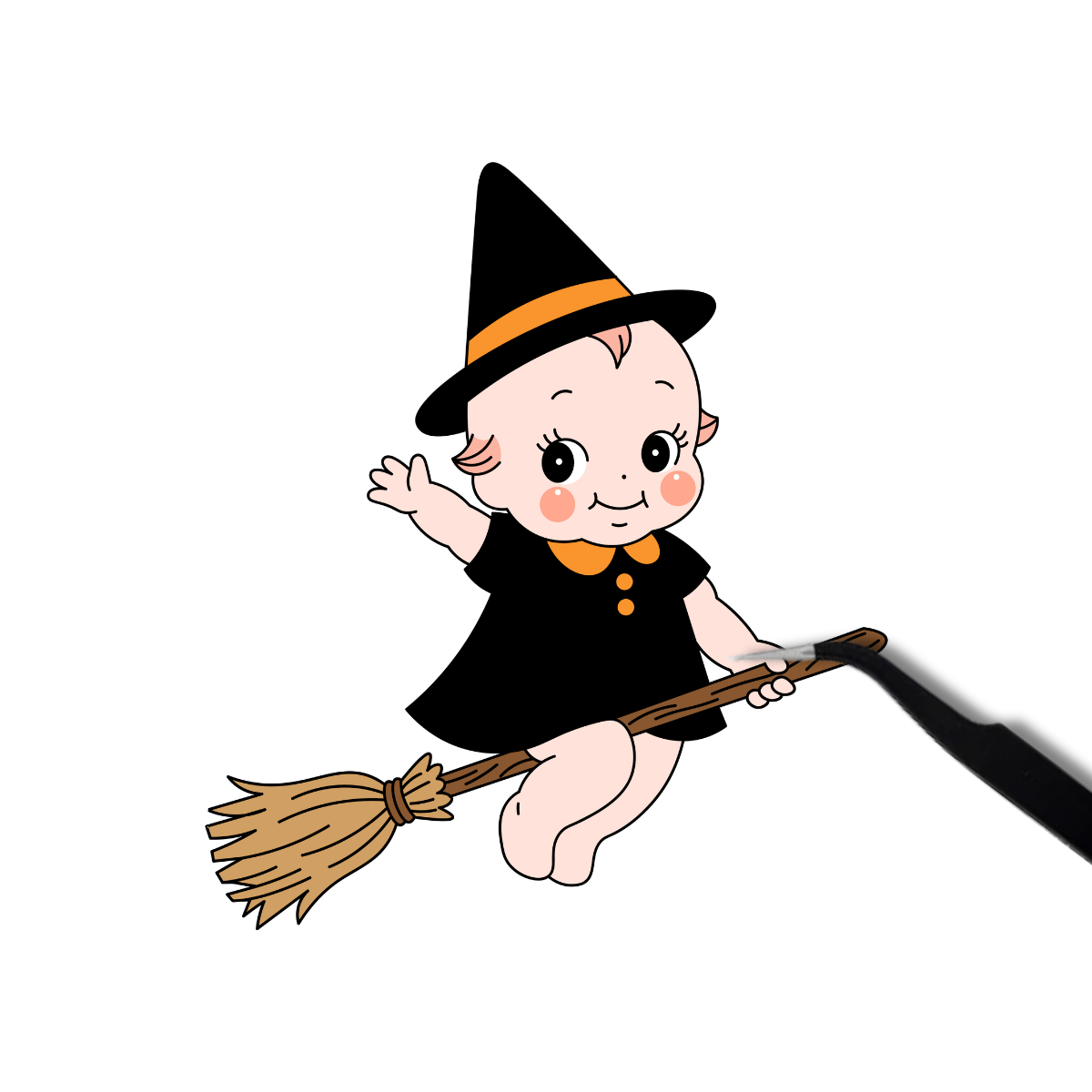 Kewpie Witch Sticker