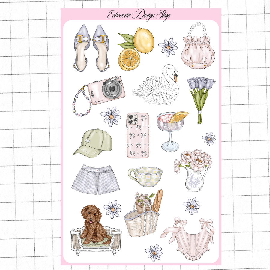 Spring Clipart Elements  Sticker Sheet