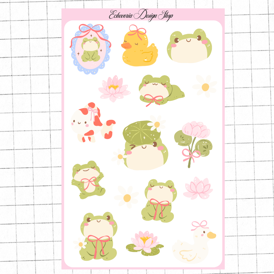 Frog Clipart Sticker Sheet