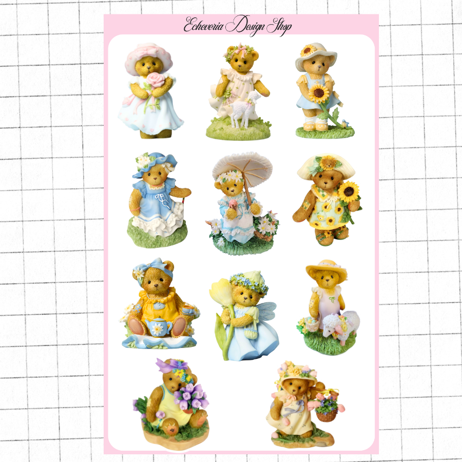 Spring Teddies Sticker Sheet