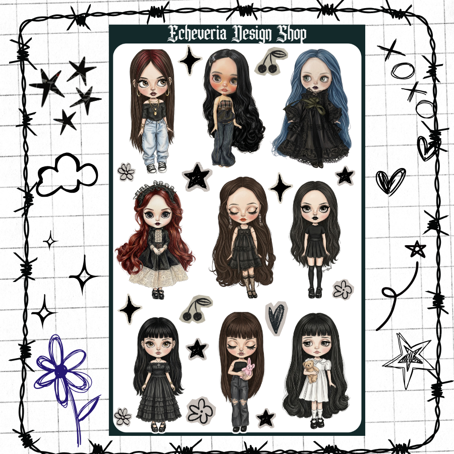 Goth Bly Sticker Sheet