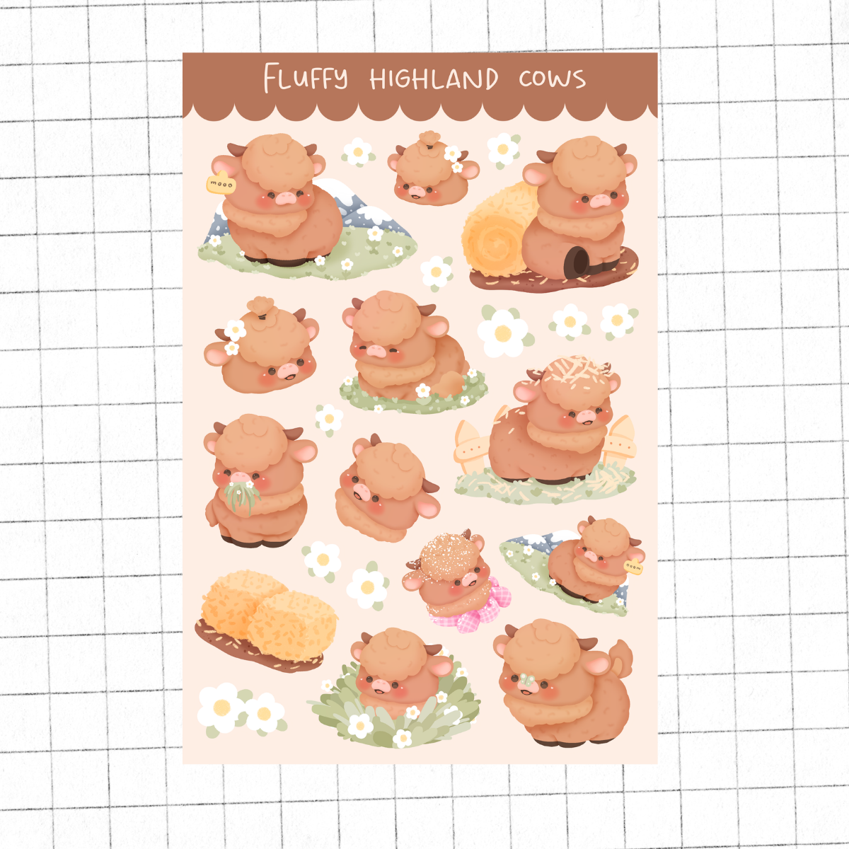 Highland Cow Sticker Sheet