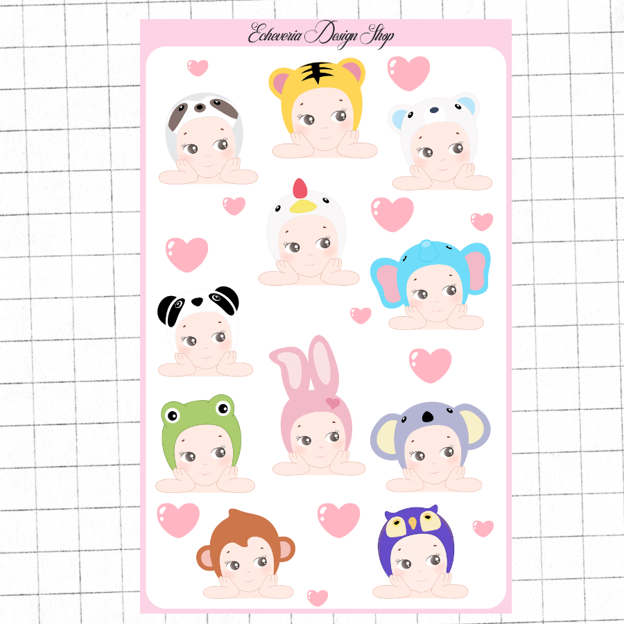 Resting Sonny Animal Sticker Sheet
