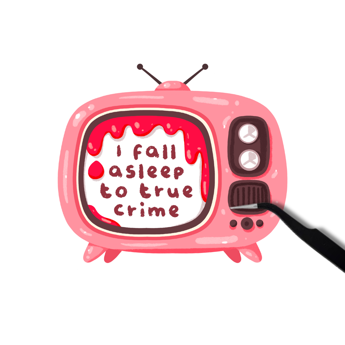 I fall asleep to true crime sticker
