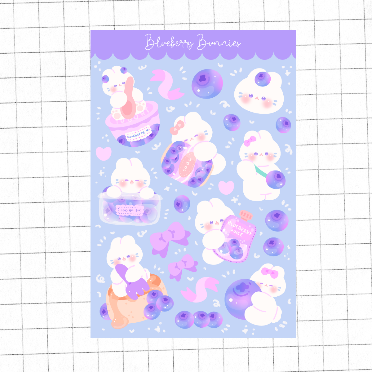 Blueberry Bunny Sticker Sheet