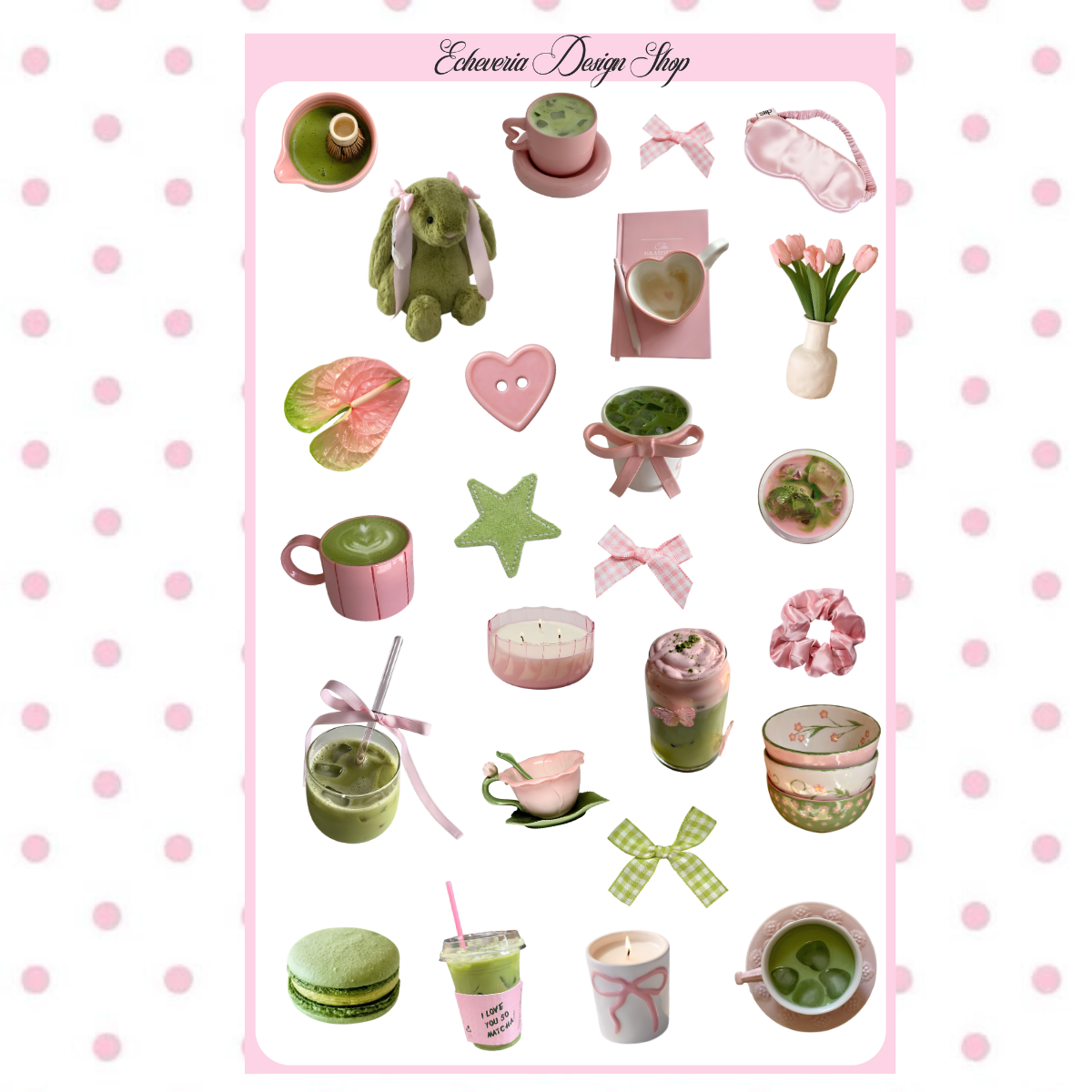 Pink Matcha Sticker Sheet
