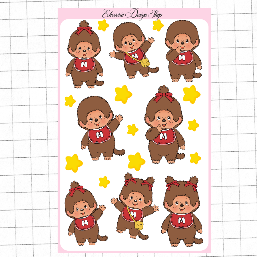 Monchichi Sticker Sheet