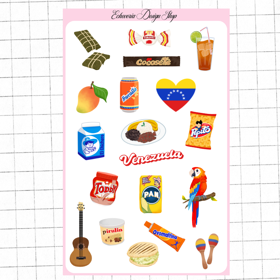 Venezuela Clipart Sticker Sheet