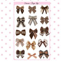 Fall Brown Bows Sticker Sheet