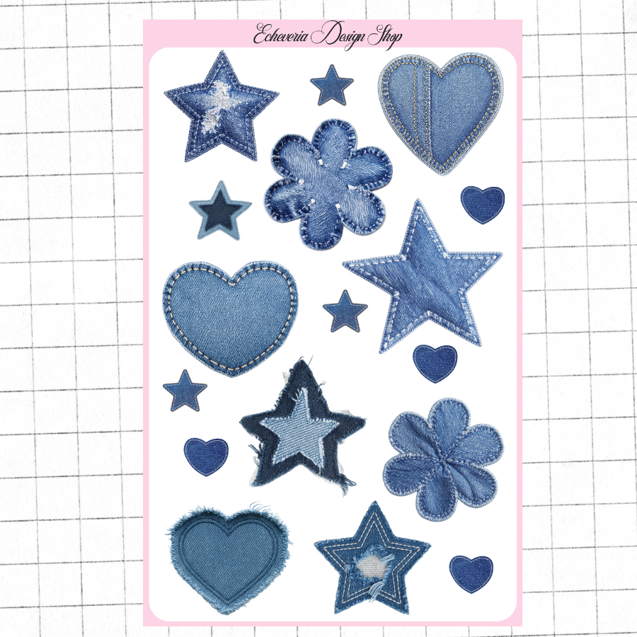 Denim Patches Sticker Sheet
