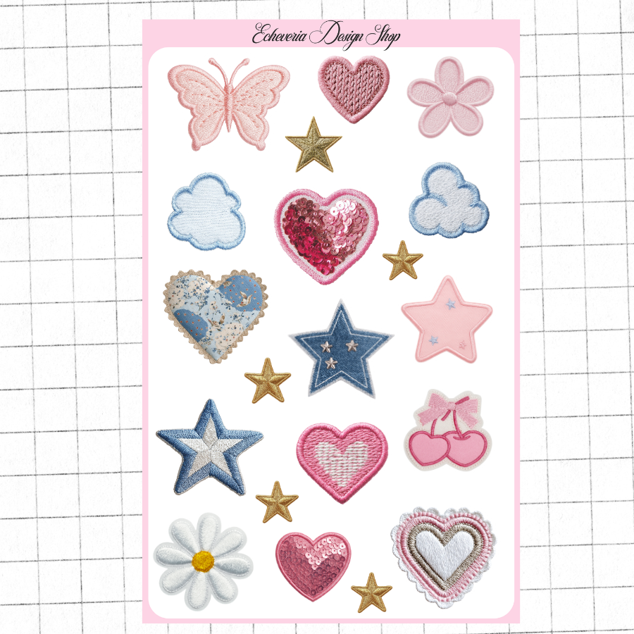 Y2K Patches Sticker Sheet