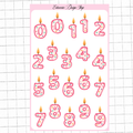 Birthday Candle Sticker Sheet