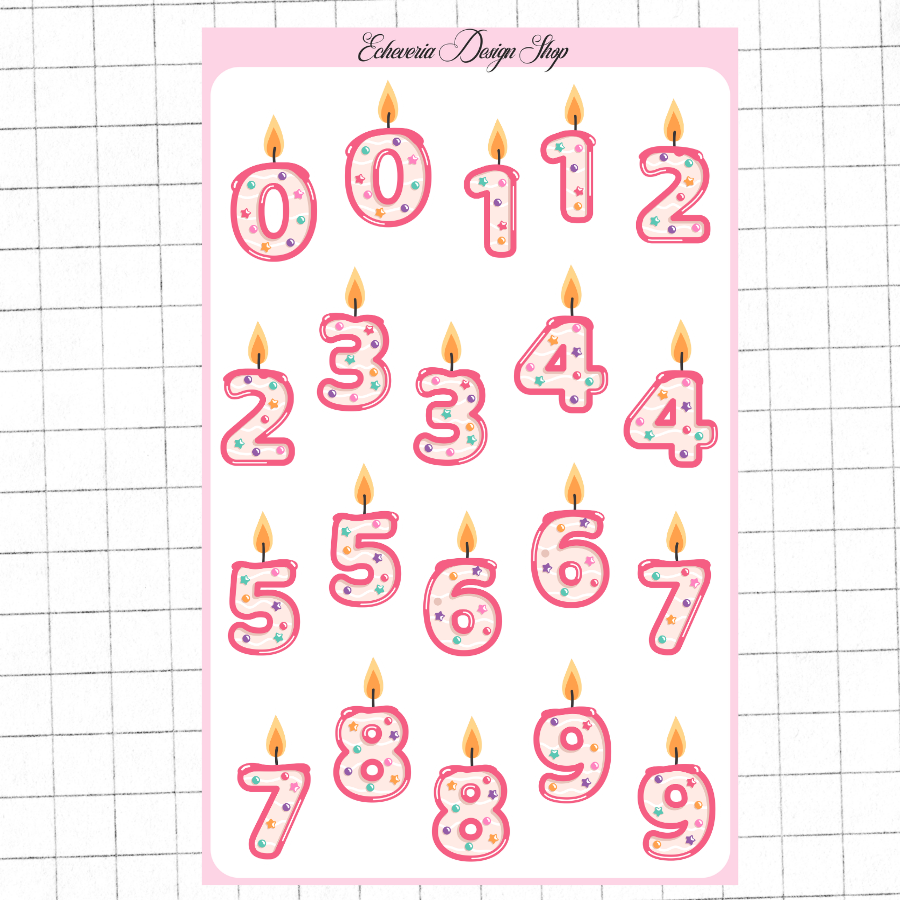 Birthday Candle Sticker Sheet