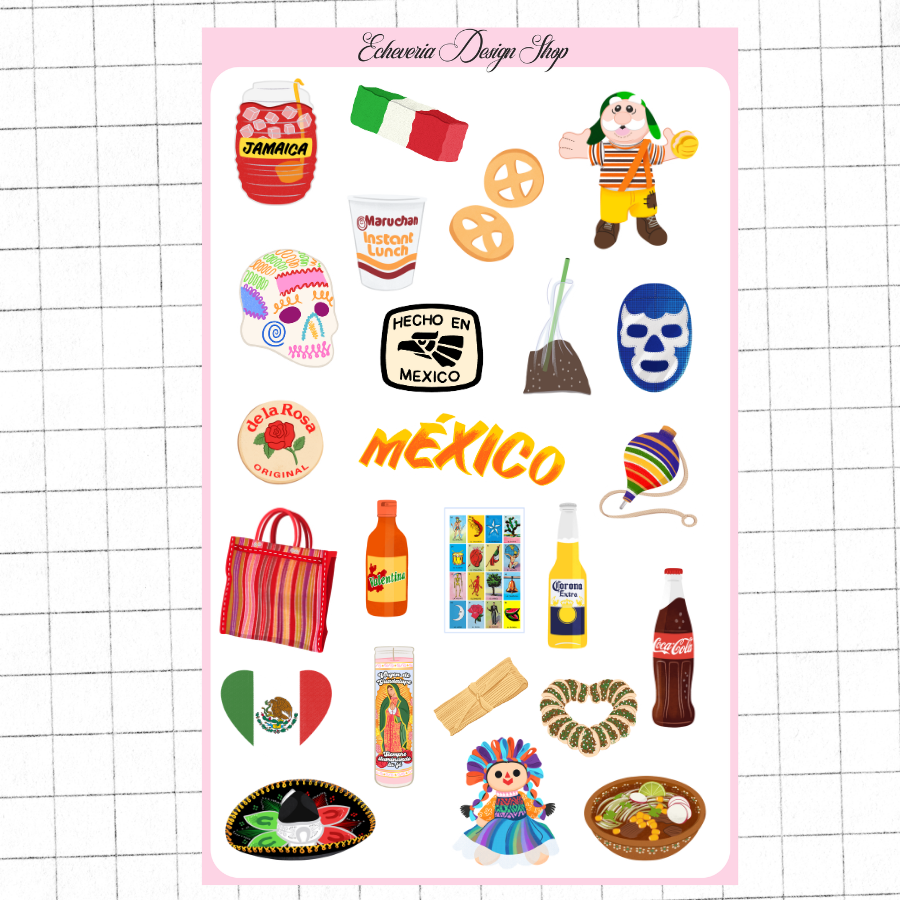 Mexico Clipart Sticker Sheet