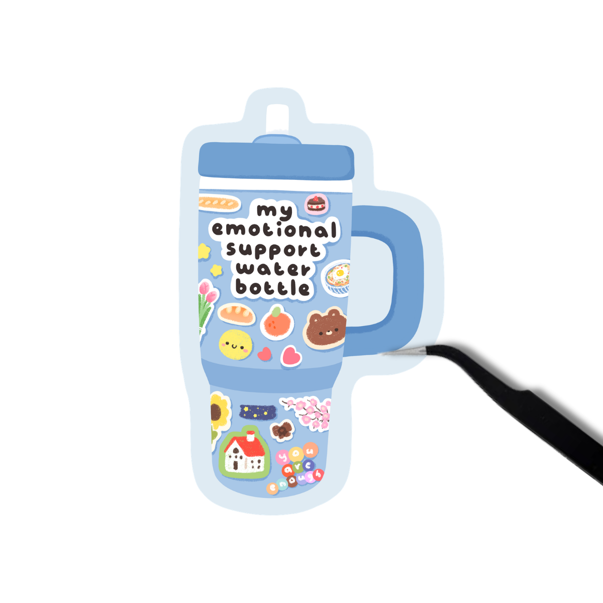 Emotional support water bottle sticker