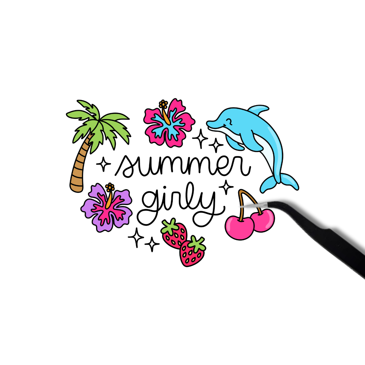 Summer girly sticker