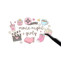 Movie night girly sticker