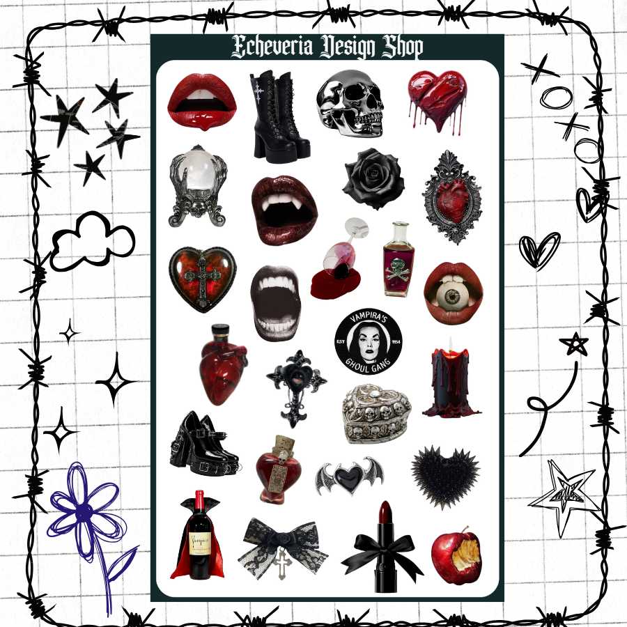 Goth Vampire Sticker Sheet