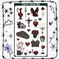Goth Vampire Clipart Sticker Sheet
