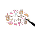 Iced coffee girly sticker