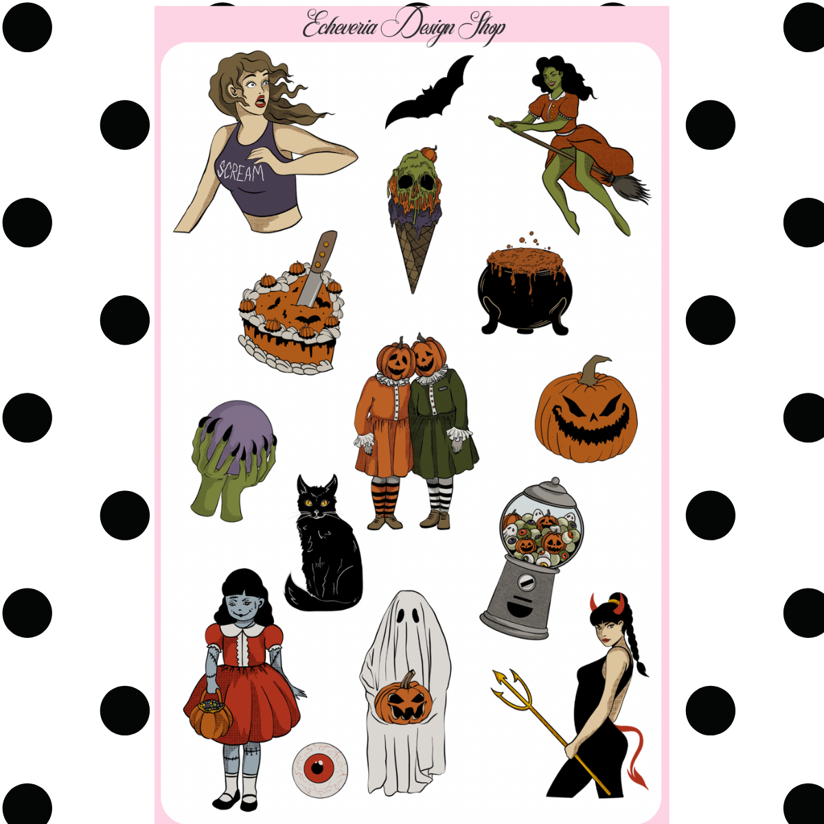 Spooky Halloween Sticker Sheet
