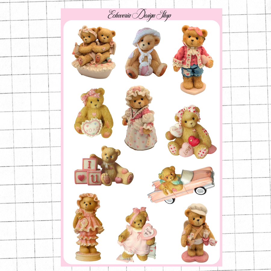 Coquette Teddies Sticker Sheet