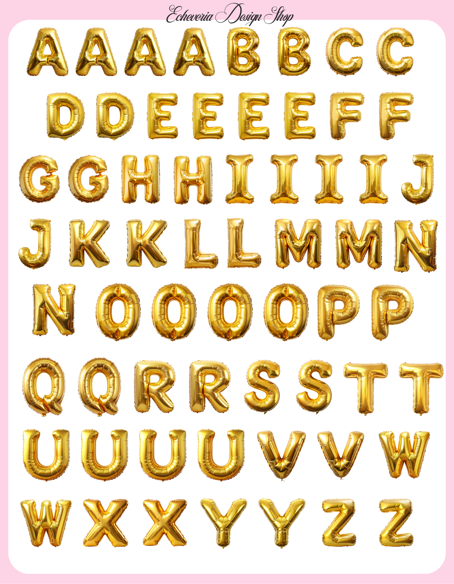 Gold Alphabet Sticker Sheet