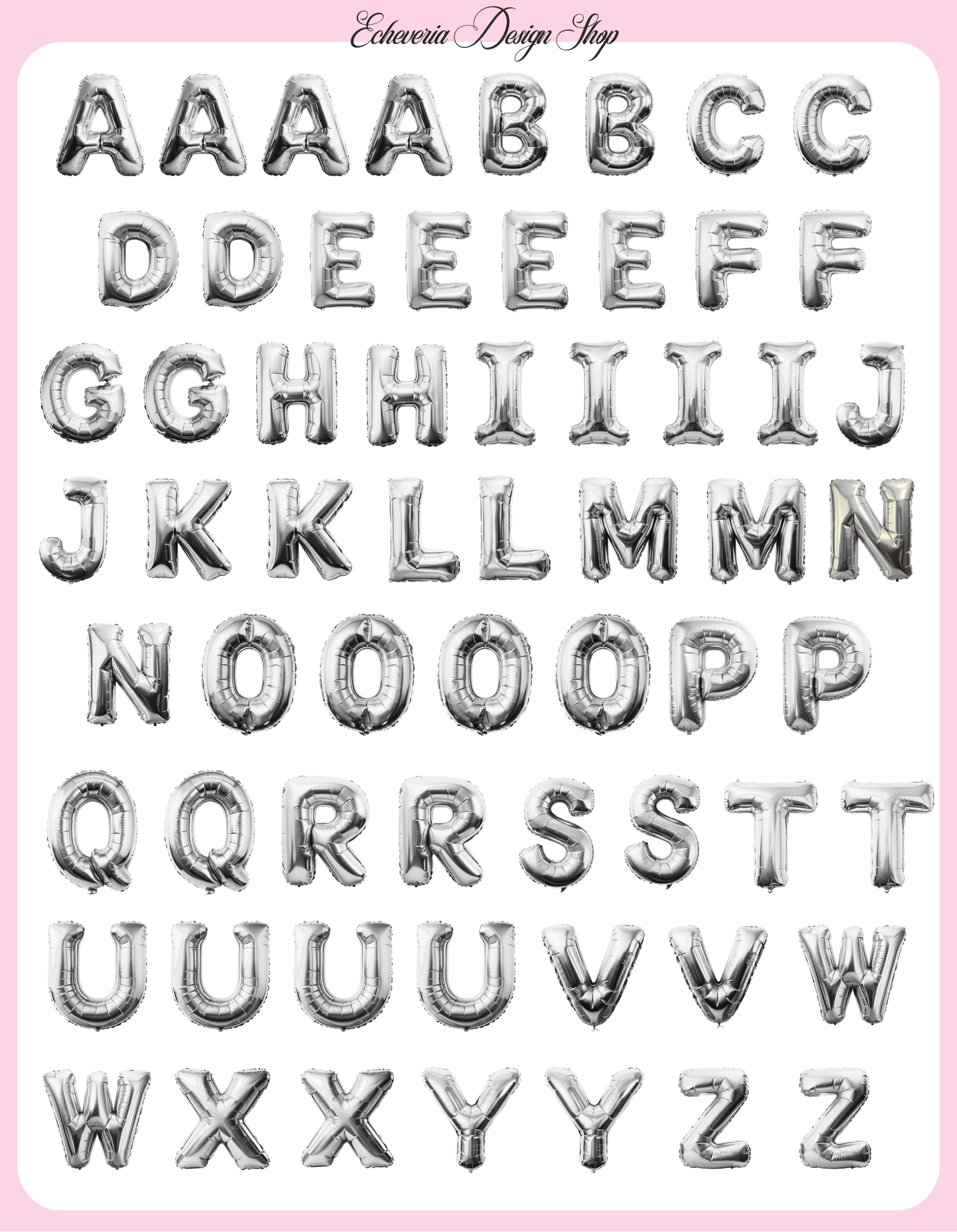 Silver Alphabet Sticker Sheet