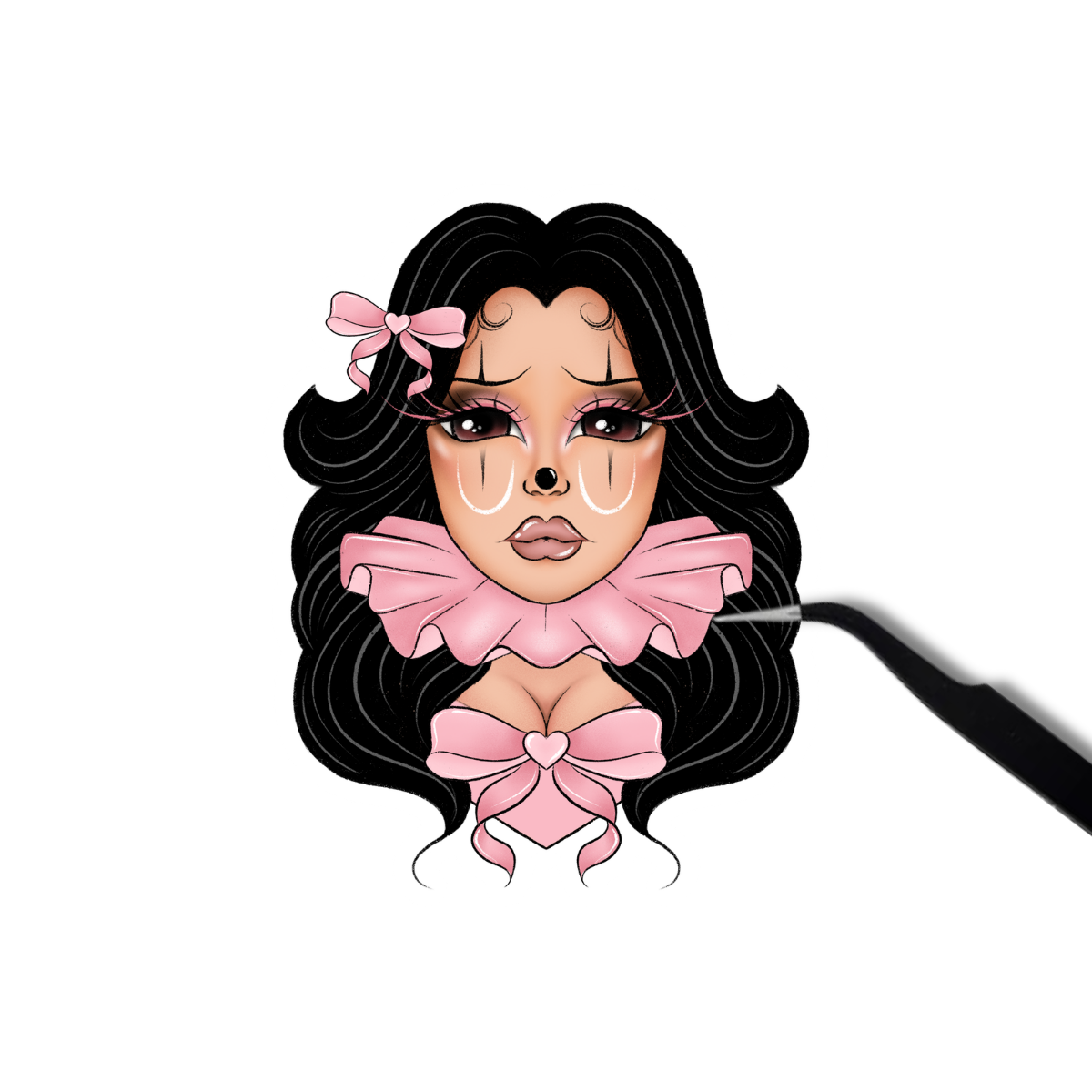 Chicana clown sticker