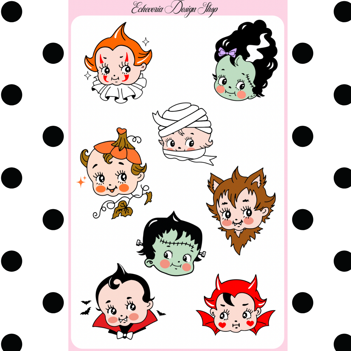 Halloween Kewpie Version 2 Sticker Sheet