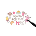 Brunch girly club sticker