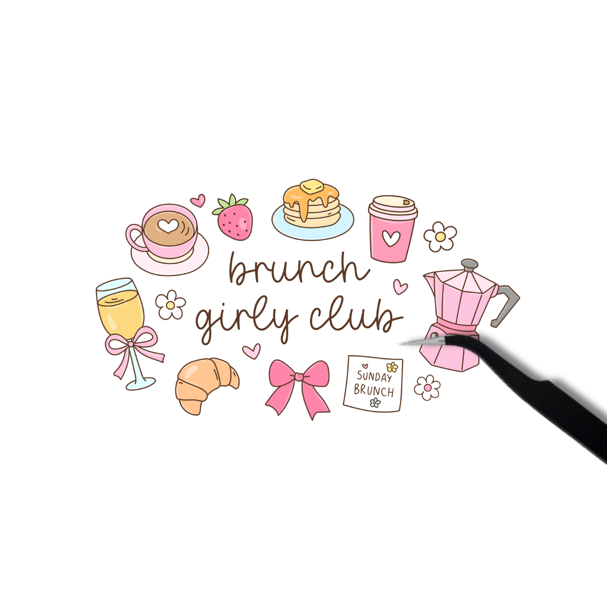 Brunch girly club sticker