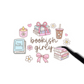 Bookish girly sticker