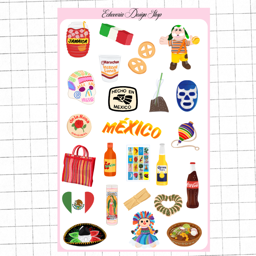 Mexico Clipart Sticker Sheet