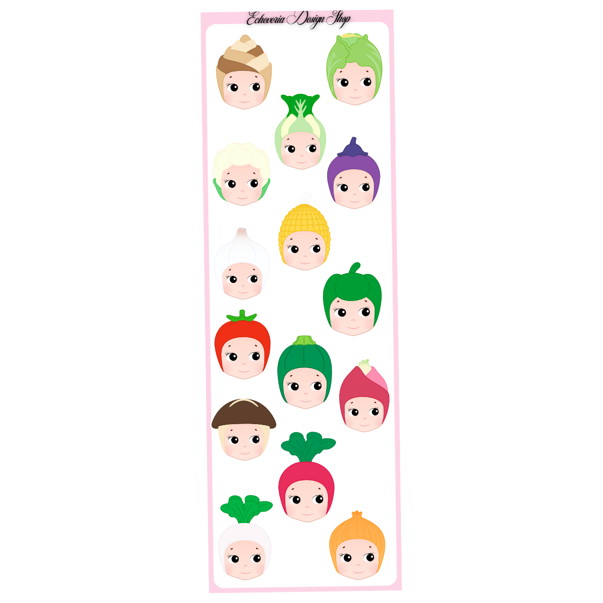 Sonny Veggie Head Mini Sticker Sheet