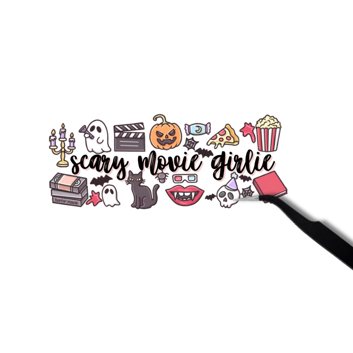 Scary movie girlie sticker