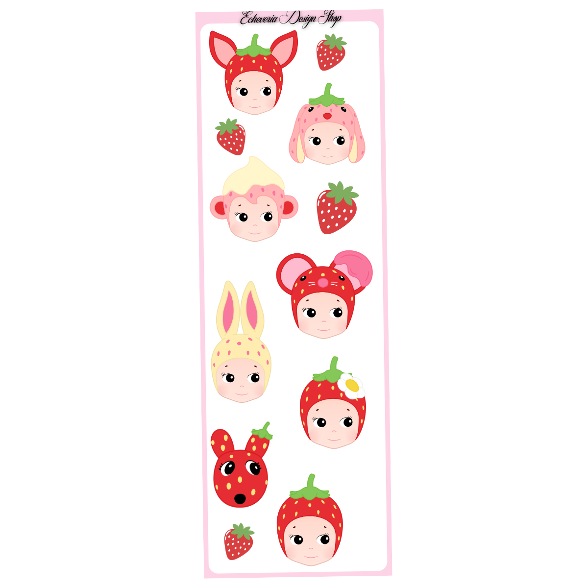 Sonny Strawberry Head Mini Sticker Sheet