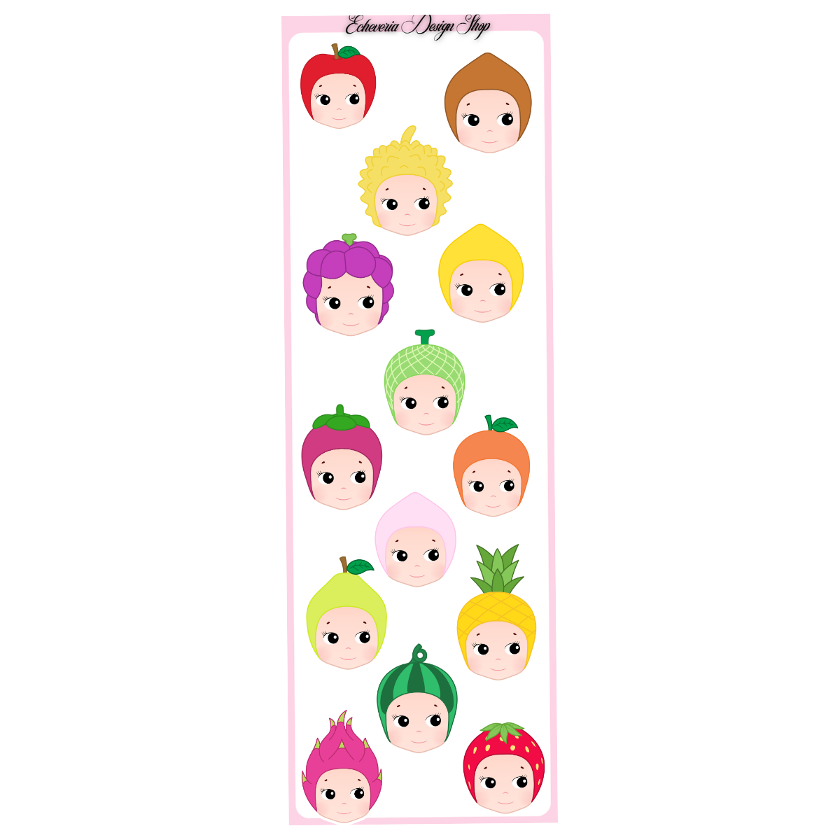 Sonny Fruit Head Mini Sticker Sheet