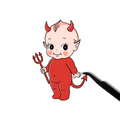 Devil Kewpie Sticker