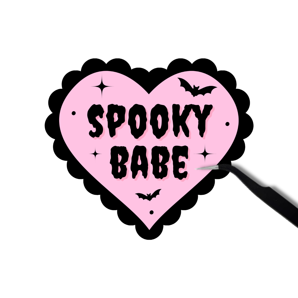 Spooky babe heart sticker