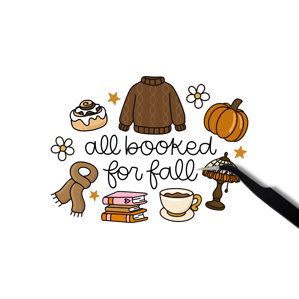 All booked for fall sticker