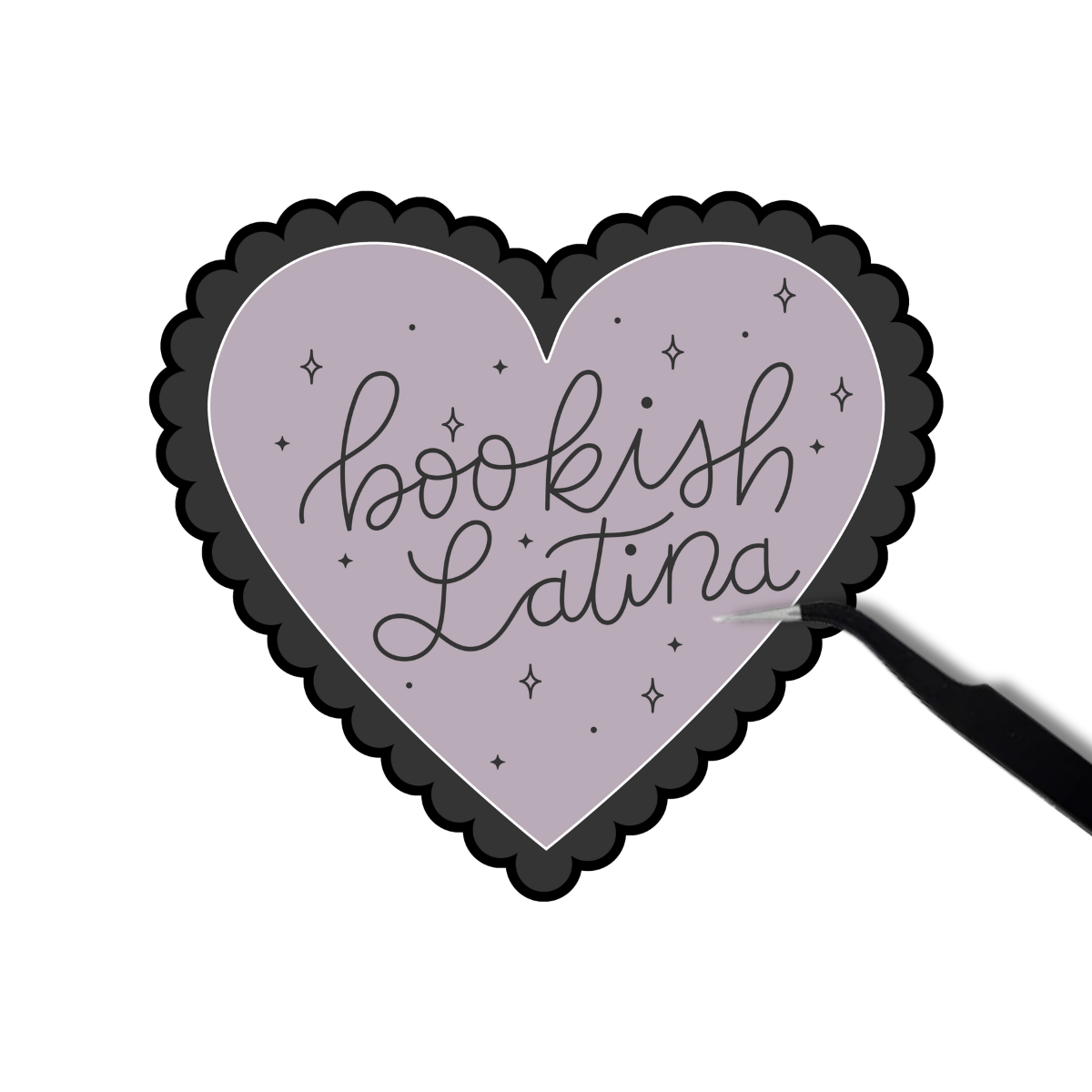 Bookish Latina black Sticker